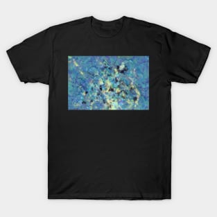 Abstract Distorted Teal Painting T-Shirt